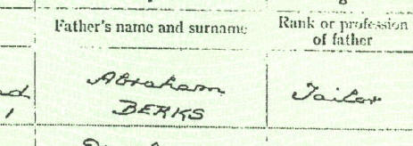 Steven Berkoff Abraham Berks father of Berkoff on marriage certificate