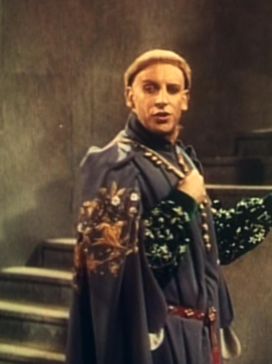 Max Adrian as the Dauphin in Olivier's version of Shakespeare's Henry V